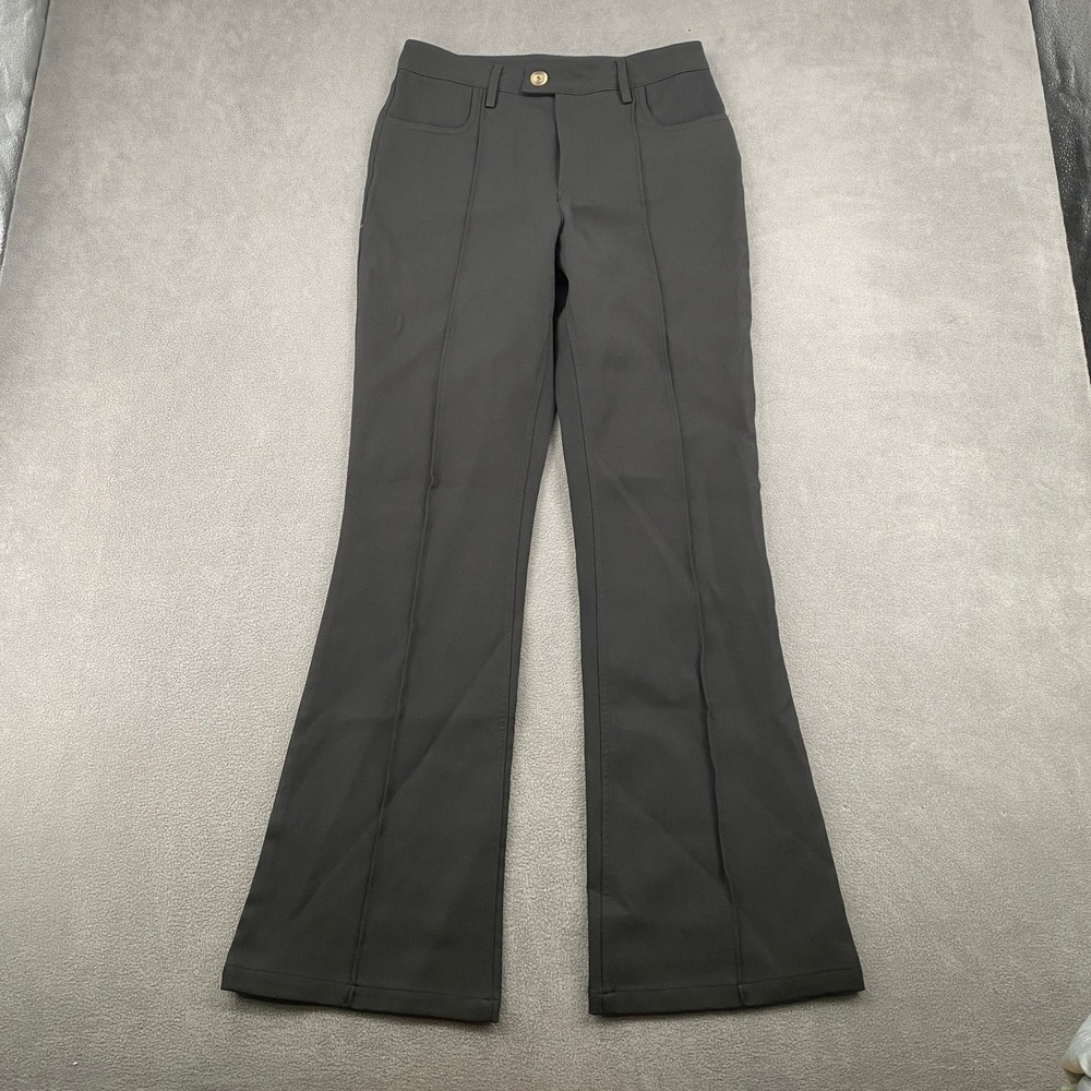 Bohme Black High Rise Front Seam Flare Trousers Pants Small 5245